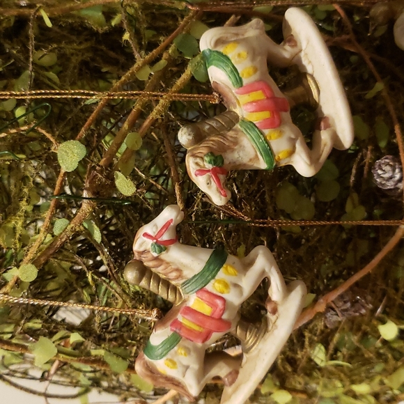 Vintage Carousel House Ornaments lot of 9 - Picture 1 of 10